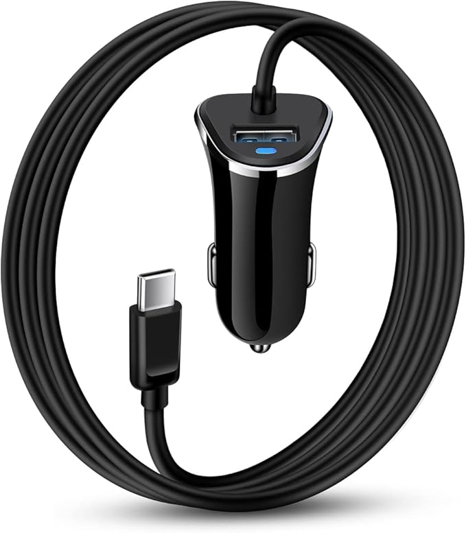 USB Type C Car Charger, 2Pack 3.4A/3ft USBC Car Charger Adapter TypeC Power Cable Line for iPhone 17e/17/16E/16/16 Pro/15 Pro Max Plus Samsung Galaxy A17 5G S26 S25 S24 Ultra A16 Google Pixel