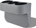 Car Cup Holder, PU Leather Car Seat Gap Filler Organizer Cup Drink Holder, Multifunctional Coin Bucket Cell Mobile Phone Holders, Auto Front Console Storage Box for Most Cars (Gray)