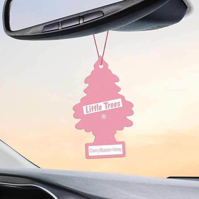 LITTLE TREES Car Air Freshener | Hanging Paper Tree for Home or Car | Cherry Blossom Honey | 12 Pack