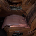 Car SUV Van Universal Genuine Leather Seat Cushion Lumbar Back Top Layer Cow Leather Front and Back Cushion Plus Padded Comfort (Coffe Brown Cushion Seat)