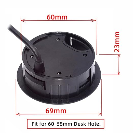 xiwai USB 3.0 Hub Splitter, Sound Card 3 Port USB Multiport Expander 60mm Desk Grommet Dock Station Headphone Mic Audio Interface for PC Desk Desktop