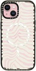 CASETiFY Impact Case for iPhone 15 [8.2ft 4X Military Grade Drop Protection/Compatible with Magsafe] - Zebra Stripe - Clear Black