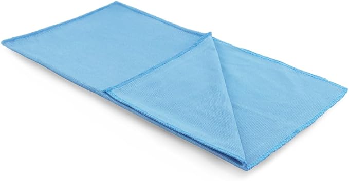 SPTA Ultra Fine Microfiber Cloths for Glass, 12 Pack Microfiber Glass Cleaning Cloth, 16 InchX16 Inch, 300GSM, Lint Free Quickly Clean Window, Glasses, Windshields, Mirrors, and Stainless Steel, Blue
