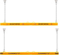 78” Height Guard Clearance Bar (Warning Sign) - MAX Clearance Adjustable to 7' 3" - Hanging Safety Bar with Reflective Yellow Stripes for Parking Lots, Warehouses, Garage Entrances
