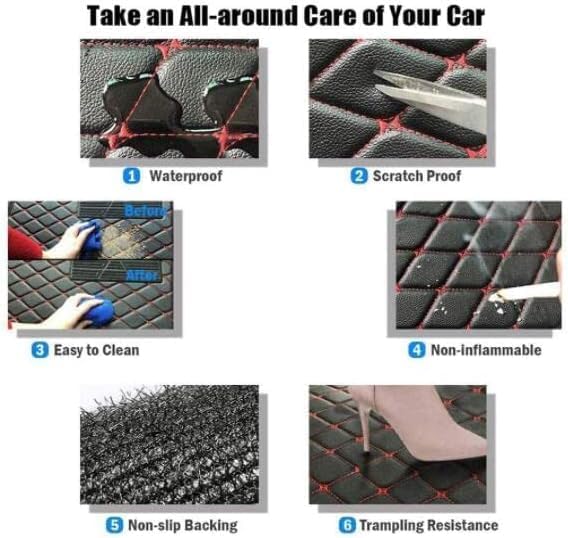Custom Car Floor Mat Compatible with 97% Car Models Luxury Leather All Weather Waterproof Anti-Skid Full Coverage Car Mats (Black Beige)