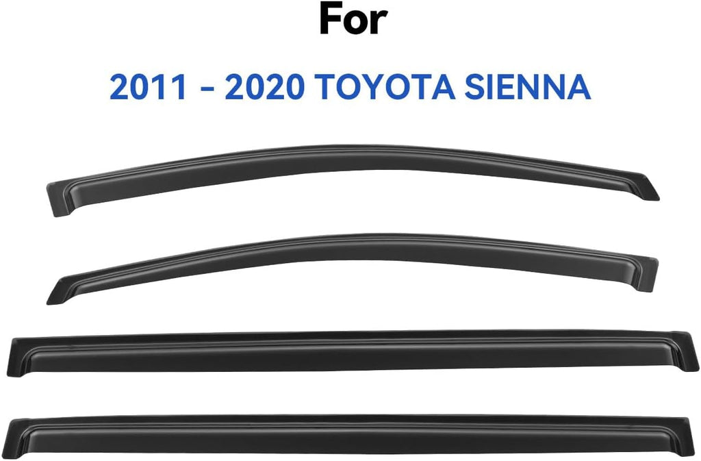 Window Visors Rain Guards Shield for 2011-2020 Toyota Sienna, Out-Channel Window Vent Wind Deflectors Visors Shades for 11-20 Sienna