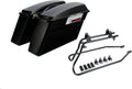XFMT Matte Black Hard Saddlebags Saddle Bags Trunk W/Black Conversion Brackets For Harley Softail Heritage Classic Deluxe 1984-2017