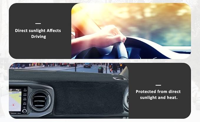 auovo Dashboard Cover Mat Compatible with Toyota Tacoma 2016 2017 2018 2019 2020 2021 2022 2023 Anti-Slip Dash Cover Dash Carpet Cover Sunshield Protector