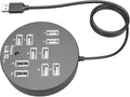 Housoutil USB Splitter 10 Port USB Hub Laptop Accessory Data Dock Station Easy Connection Cable