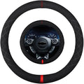 Suede Steering Wheel Cover,Compatible with KIA Optima Soul Sportage Sorento Rondo Spectra Sedona Suede Sport Non-Slip Wheel Cover Car Interior Accessories 15 inch for Man and Women