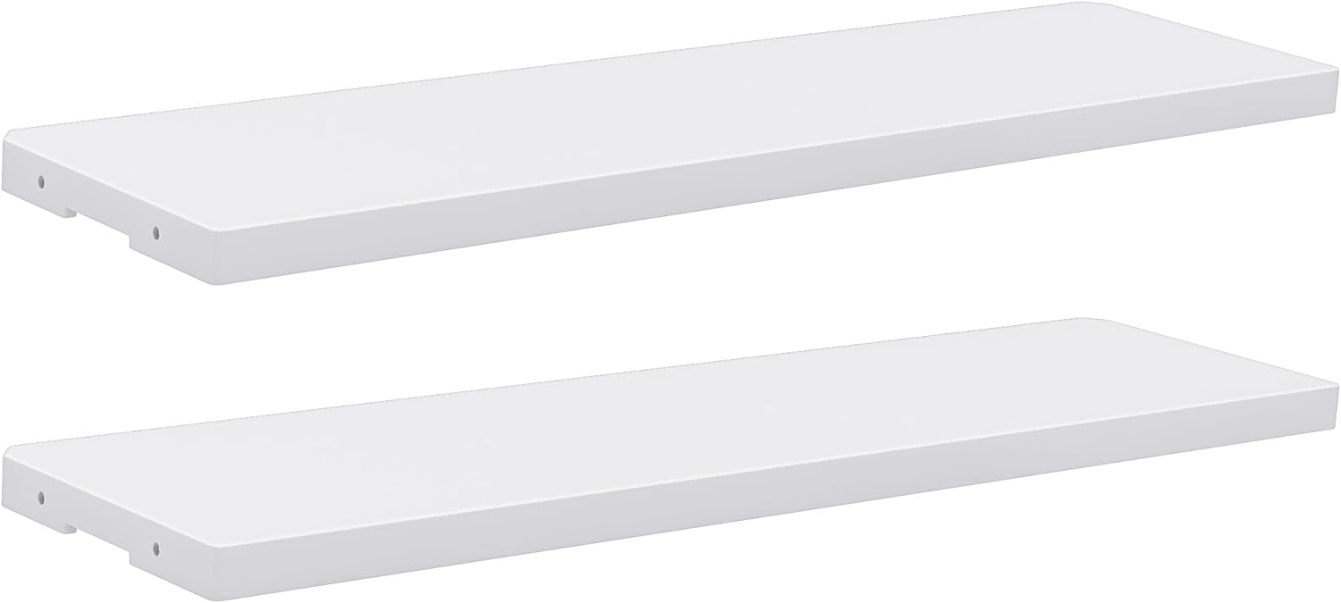 DWVO 2-Pack Resin Storage Shed Shelves, Fit for 35 Cu. Ft. Horizontal Shed 4.3x2.5x3.4 FT, 47" x 12.6" Waterproof Shelves with 8 Screws, 44 lbs Capacity, Easy to Assemble, Gray