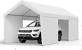 VEVOR Carport, 12 x 20 FT Outdoor Car Canopy, Potable Carport with Removable Sidewalls & Door, Heavy Duty Car Shelter, UV-Resistant & Water-Resistant, All-Season Protection for Automobile Boat White