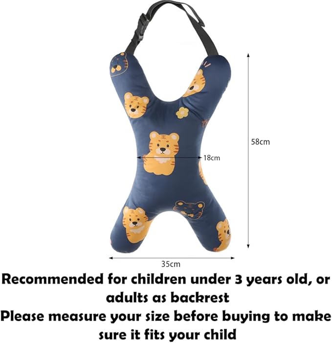 X-Shaped Car Travel Pillow for Cars Seat Kids Adults Head and Body Support Pillow Cartoon Neck Pillows Soft Long-Distance Travel Car Sleeping Seat Belt Pillows Breathable Cars Aircraft Travel Cushion