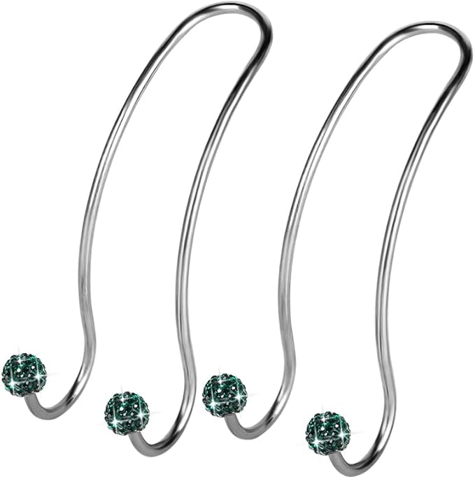 SAVORI Auto Hooks Bling Car Hangers Organizer Seat Headrest Hooks Strong and Durable Backseat Hanger Storage Universal for SUV Truck Vehicle 2 Pack (Dark Green)