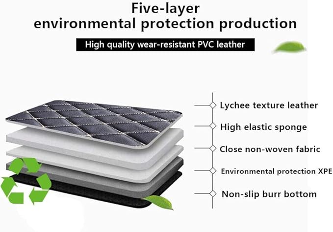 Custom Fit Car Floor Mats - Full Coverage Automotive Leather Floor Liners for Most Vehicles by MingyunSM (red & Purple)