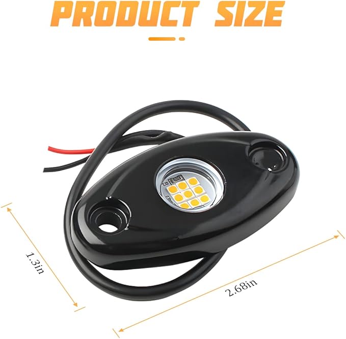 Rock Lights for Trucks, 4 Pods LED Rock Lights, IP67 Waterproof Neon Rock Lights Kits for Pickup ATV Off Road SUV, High Brightness Multifunction Underglow Lighting Glow Trail Rig Lamp (Red)