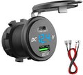 GemCoo 63W USB C Car Charger Socket, 45W PD Outlet 18W QC3.0 Charger 12V USB Cigarette Lighter Socket with LED Voltmeter for Car RV Boat Marine Truck Motorcycle