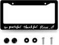 Thankful Grateful Blessed License Plate Frame Christian License Plate Holder Funny License Plate for Car Decoration Stainless Steel Belief Car Accessory with Screws 12.3" x 6.3"