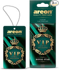 AREON VIP - Hanging Cardboard Air Freshener for Car - Premium Cologne CAR Perfume Air Freshener with Natural Fragrances - Long Lasting, Fresh, Luxurious Scent - Stylish Design -Royal Star, Pack of 3