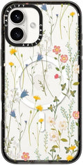 CASETiFY Impact Case for iPhone 16 Plus [Slim / 8.2 ft. 4X Military Grade Drop Protection/Compatible with Magsafe] - Dreamy Floral Pattern - Clear Black