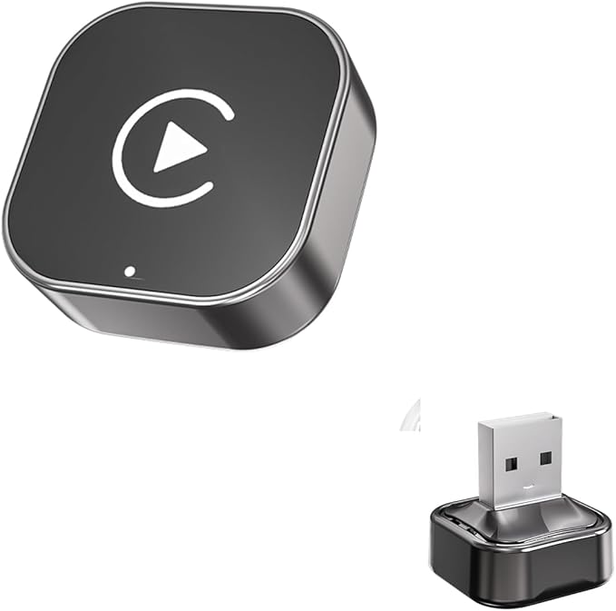 2-in-1 Wireless CarPlay Adapter for Apple iPhone & Android Auto - Wired CarPlay to Wireless Device, T-Shaped for Car USB Plug and Play Auto Reconnect, Auto-Connect, No Delay [2026 Upgraded]