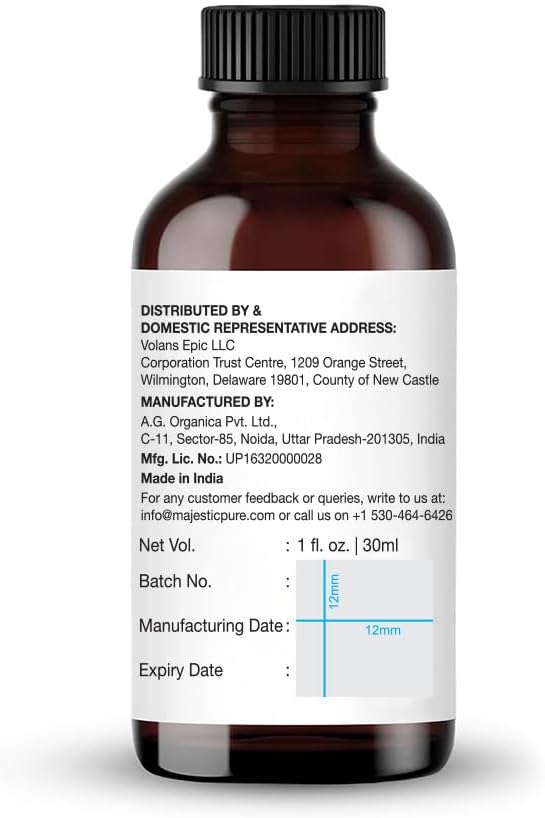 Majestic Pure Essential Oil with Glass Dropper - 100% Pure and Natural - Essential Oils for Diffuser, Aromatherapy, Soap and Candle Making, Black Pepper Essential Oil, Black Pepper Oil, 1 Fl Oz