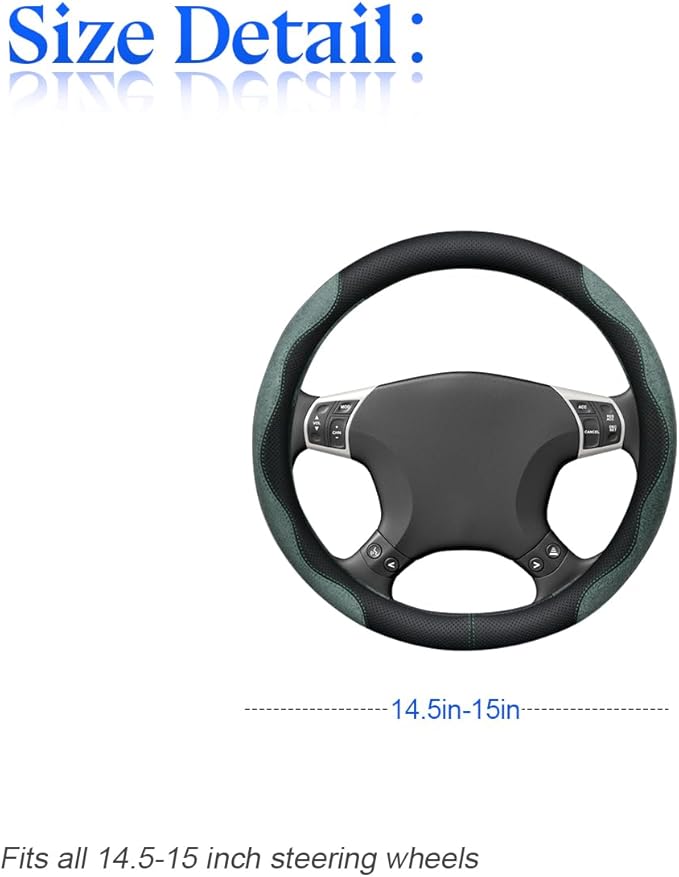 zipelo 14.5"-15" Car Steering Wheel Cover, Auto Interior Wheel Protector with Durable Soft Breathable Anti-Slip Linging Leather, Universal for Vehicles Trucks SUVs Accessories for Men Women (Pink)