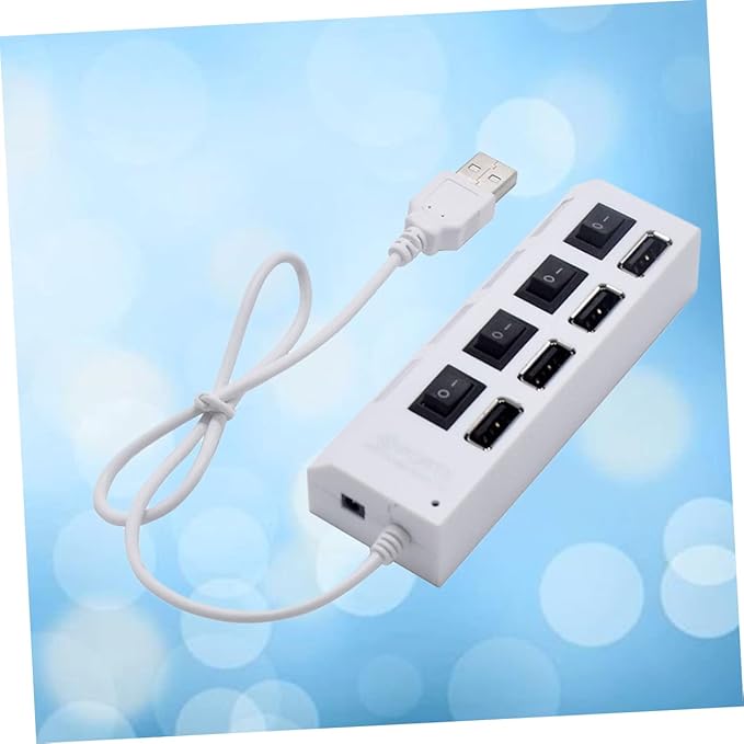 HOMSFOU 3pcs USB Hub Port Splitter Independent Compact USB Device Connector for Laptop and Travel Versatile White Design for Use