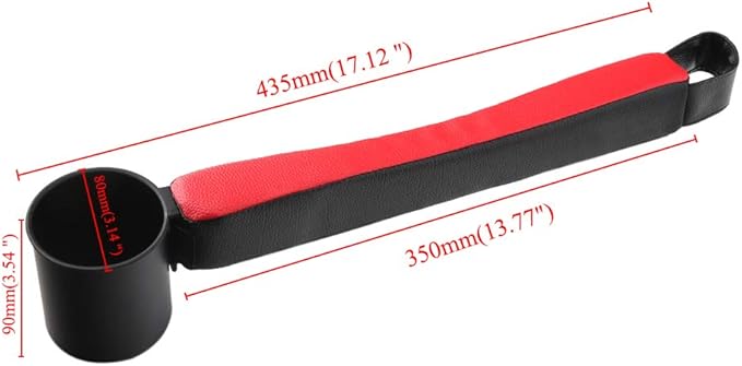 Supin 2 Prices Car Seat Gap Filler Pad PU Leather Console Side Pocket Organizer and one Cup for Cellphone Wallet Coin Key (Black+Red)