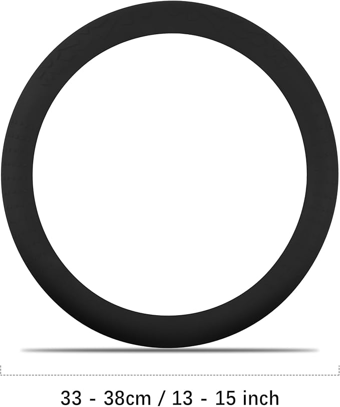 Car Steering Wheel Cover,Anti-Slip Silicone Automotive Steering Wheel Covers with Soft Elasticity,13-15 Inch Universal Steering Wheel Protector Car Interior Accessories for Women & Men (Black)