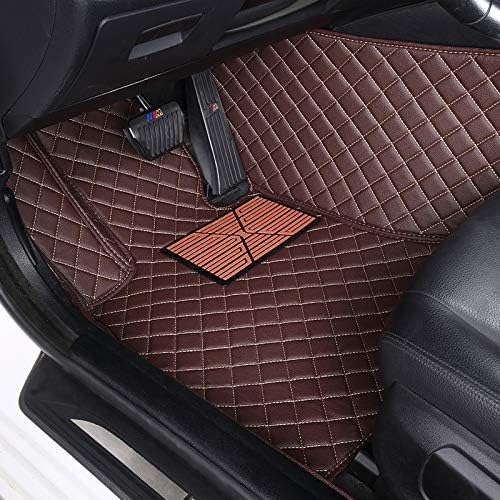 Custom Floor Mats for Cars fit 95% Sedan SUV Sports Car Full Coverage All Weather Men Women Pads Protection Non-Slip Leather Floor Liners (red Stitching)