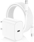iPhone Charger Fast Charging Block,[MFi Certified] Wall Charger Plug and 6ft USB C to Lightning Cable Cord, Type C Power Adapter Cube Brick Box for iPhone 14 Pro Max/14/13 Pro/12 Mini/12/11/iPad