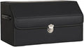 Leather Storage Box Car Trunk Organizer for Trunk SUV Sedan, Leather Foldable Storage Box with Lid (Black 20.9" L*12.2" W*11.8" H)