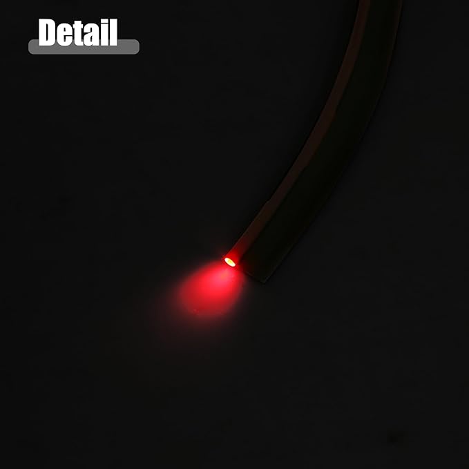 ACROPIX 3mm 0.12" 300cm 9.84ft Universal Skirt Side Glow Optic Fiber Cable Car Light Decoration Black - Pack of 1