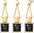 Beach Linen Car Freshener Set of 3 – Premium Hanging Air Fresheners with Velvet gift bag – Long Lasting Fresh Laundry & Ocean Breeze Scent for Cars, Closets & Small Spaces