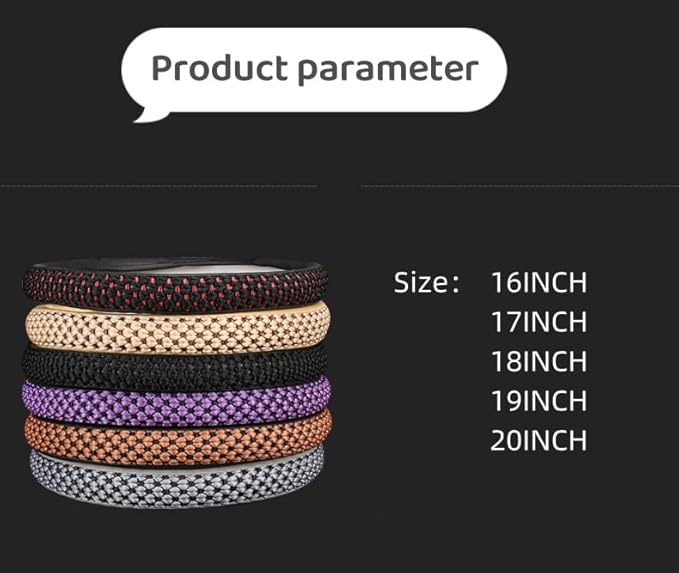 15“16”17“18”19“20 Inch Ice Silk Ventilation Multi-Style Comfy Grip Steering Wheel Cover for Truck, Bus, Big Rig Trucker,SUV， Anti-Slip Design 15-20 Inch (Brown, 18 inch)