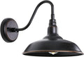 Gooseneck Outdoor Light Fixture, 10" Dome Exterior Farmhouse Lights for Barn, Bronze Porch Lighting, Gooseneck Wall Sconce for Patio Garage House