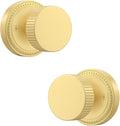 Asidrama 2 Pack Brushed Gold Dummy Door Knob, Non-Turning Decorative Door Lever with Door Knobs for Closet, French Double Doors, Pantry & Interior Push/Pull Use