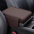 Car Armrest Pad for Ford Bronco Sport (CX430) 2021 2022 2023 2024 2025 2026 Leather Armrest Box Mat Center Console Cushion Pad Universal Armrest Seat Box Cover Protector,Brown