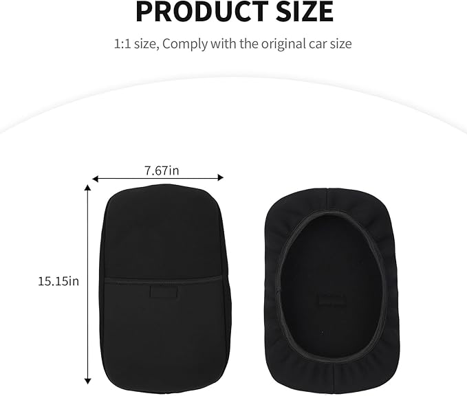 JeCar Armrest Pad Cover Neoprene Center Console Cushion Interior Accessories Compatible with Chevy Colorado & GMC Canyon 2014-2022, Black