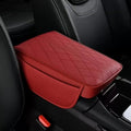 Center Console Armrest Cover Compatible with Dodge Ram 2500 2012-2024 Leather Car Armrest Cushion Pad Protector Black Interior Accessories,Red