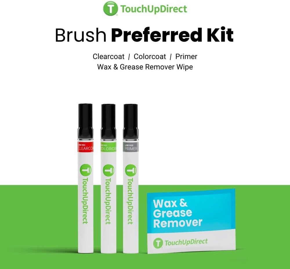 TouchUpDirect 1C8 Luner Mist Silver Metallic Compatible with Toyota Exact Match Touch Up Paint Brush - Preferred Kit