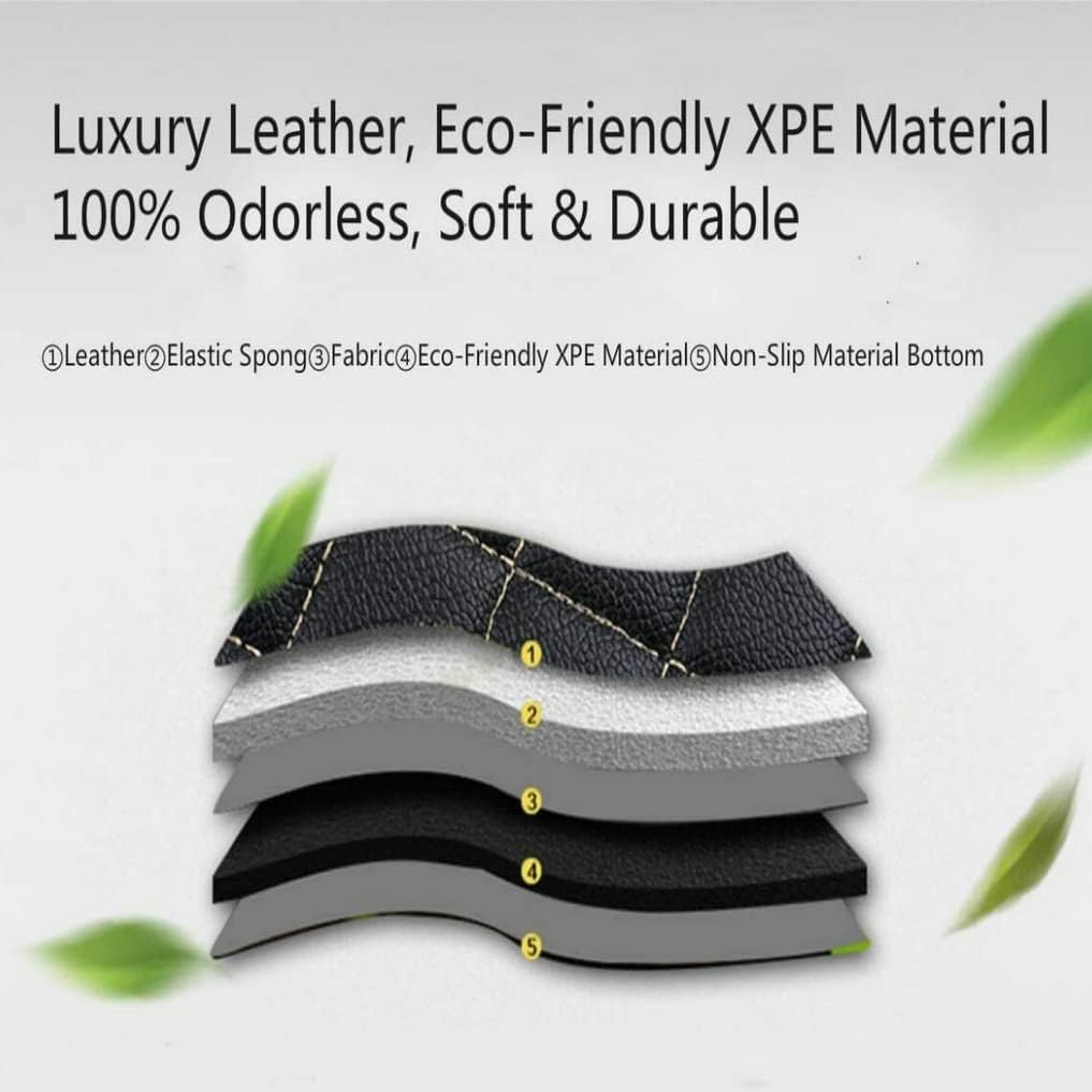 Custom All-Weather Protection Leather Car Floor Mats for Cars Sedan SUV Sports Car Waterproof Floor Mat (Gray)