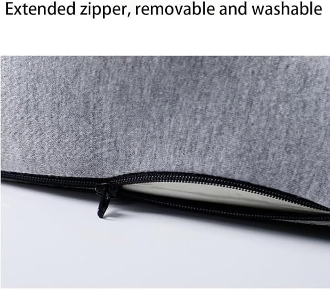 L-Shaped Memory Foam Seat Cushion with Lumbar Support-Ergonomic Car & Office Chair Cushion for Sciatica, Coccyx & Back Pain Relief Supports Hips & Back for Drivers & Long Sitting (Double Grey)