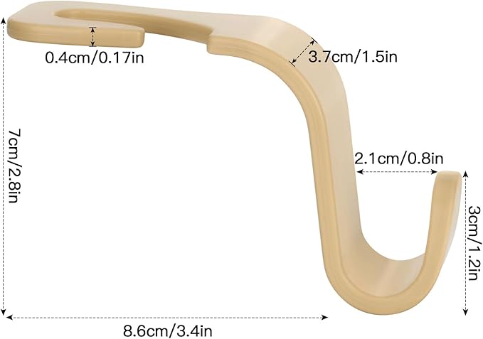 Soleebee 4 Pack Car Headrest Hooks - Universal Auto Hooks for Back Seat Hangers, Storage Organizer (Beige)