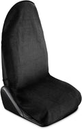 Car Towel Seat Cover, Performance Microfiber Washable Non Slip Vehicle Front Seat Covers, Sweatproof Automotive Interior Chair Protectors, Universal for SUV Automobile Truck (Black)
