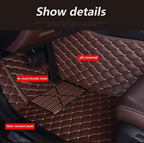 Custom Floor Mats for Cars，Luxury Full Coverage All Weather Car Floor Mats，Leather Car Mat Set ， Floor Mats for 99% of Cars, Trucks & SUVs (Border Purple, Middle Black Rice)
