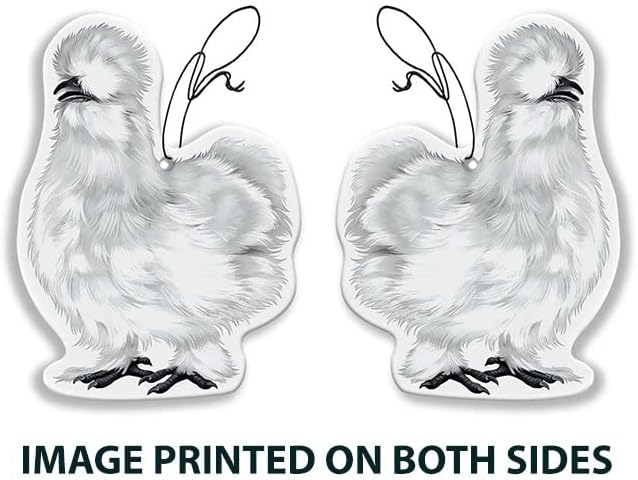 WIRESTER Hanging Air Freshener for Car, Home, Bathroom, Office, Decorative Charm Ornaments, White Silkie Chicken