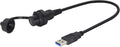 zdyCGTime Small Type C 3.0 Female to USB 3.0 A Male Car Flush Mount Cable USB A to USB Type C Waterproof Panel Mount Extension Cable, for Car Boat Truck Yacht Motorcycle.(30CM/1Ft)