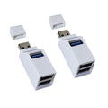 (2 Pack) USB 2.0 Splitter,3-Port USB 3.0 Hub, USB Port Expander Dongle Portable for PC, Laptop and More (White)